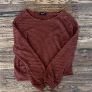 ORANGE Eclipse Rust Red Knit Sweater